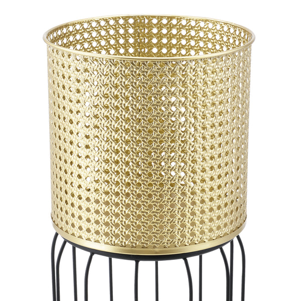 Soporte para macetas Maaseik de 2 piezas Negro-Dorado en.casa