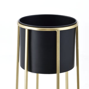 Soporte para maceta Macon 2 piezas Negro-Dorado en.casa