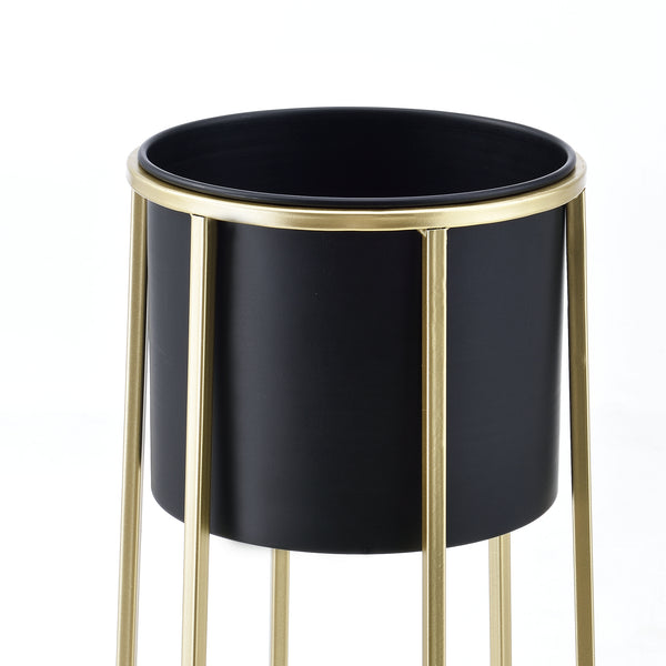 Soporte para maceta Macon 2 piezas Negro-Dorado en.casa