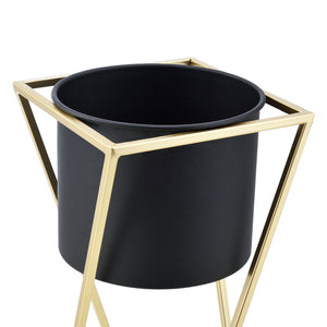 Soporte para macetas Mons 2 piezas Negro-Dorado en.casa