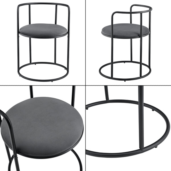 Mesa con 2 sillas Älvkarleby negra en.casa