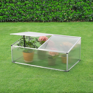 Cajón de cultivo Hoorn con techo dividido 100x60x40 cm aluminio policarbonato en.casa