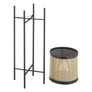 Soporte para flores Colfontaine juego de 2 negro color arena en.casa