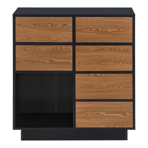 Armario auxiliar Krokom 88x80x30 cm Negro/Tono de madera oscura en.casa