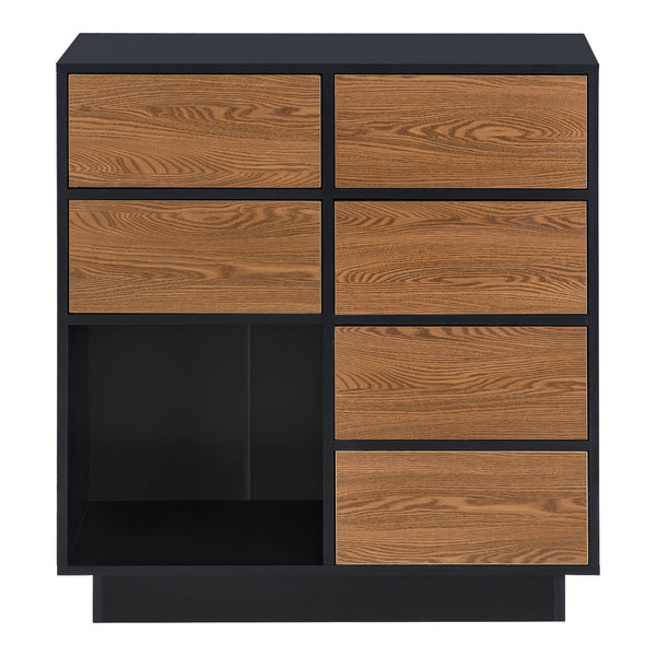 Armario auxiliar Krokom 88x80x30 cm Negro/Tono de madera oscura en.casa