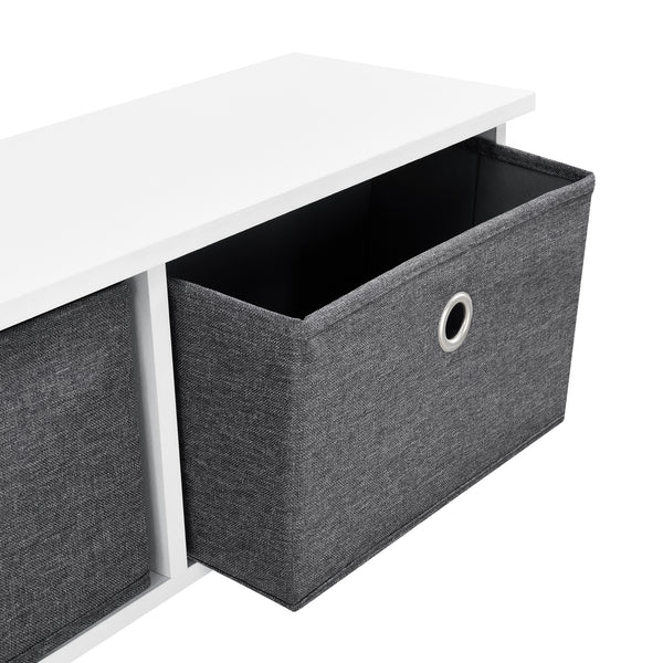 Perchero de pared Horsens con cajas de almacenamiento 100x20x30cm Blanco/Gris en.casa
