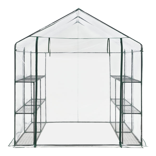 Invernadero Grünau con estantes 200x200x220cm Transparente [en.casa]