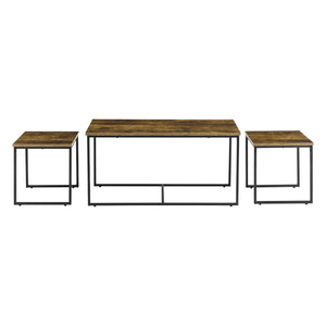 Conjunto de mesa Haparanda 3 piezas Tono oscuro de madera [en.casa]