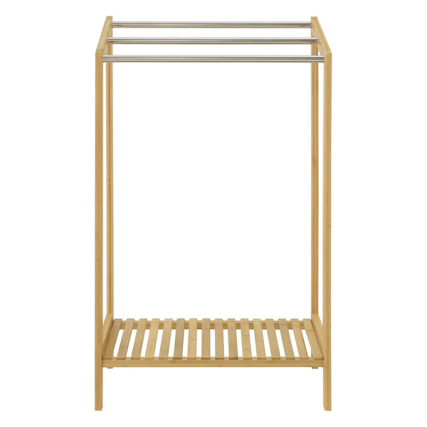 Soporte para toallas de bambú Kautokeino 51x31x85 cm [en.casa]
