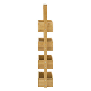 Estantería de baño Bardu con 4 compartimentos 28x16x88cm Bambú [en.casa]