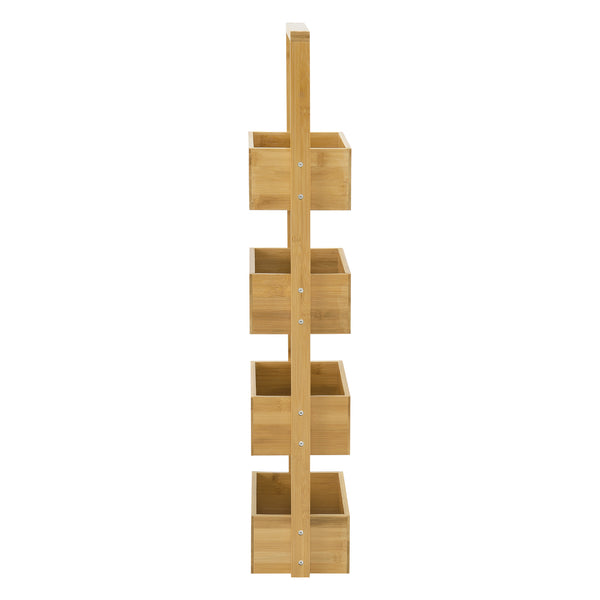 Estantería de baño Bardu con 4 compartimentos 28x16x88cm Bambú [en.casa]