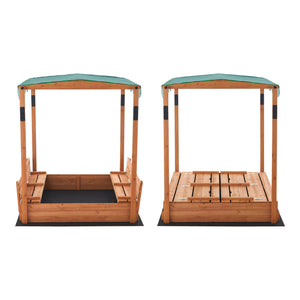 Caja de arena Pitsunda con techo ajustable en altura 145x118x118cm [en.casa]