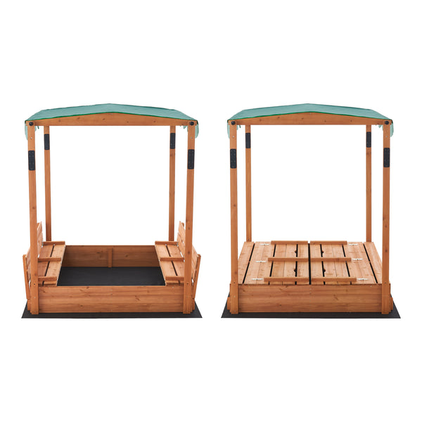Caja de arena Pitsunda con techo ajustable en altura 145x118x118cm [en.casa]