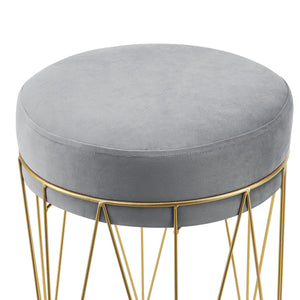 Taburete Melsele hasta aprox. 100 kg Gris/Color latón [en.casa]