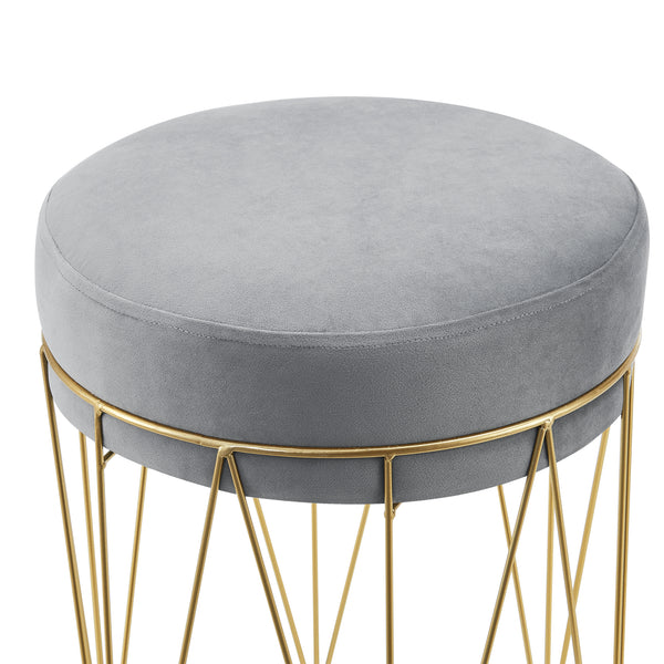 Taburete Melsele hasta aprox. 100 kg Gris/Color latón [en.casa]