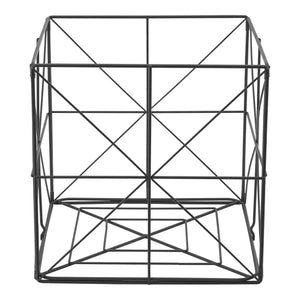 Cesta para periódicos Temse 40x40x40cm Metal Negro [en.casa]