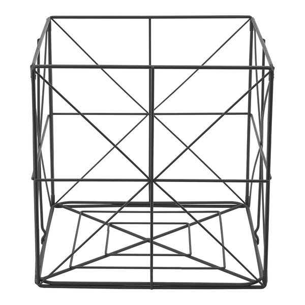 Cesta para periódicos Temse 40x40x40cm Metal Negro [en.casa]