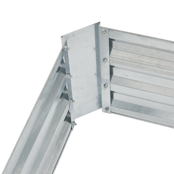 Parterre de plantas Barneveld 90x90x30cm Acero Plata [en.casa]