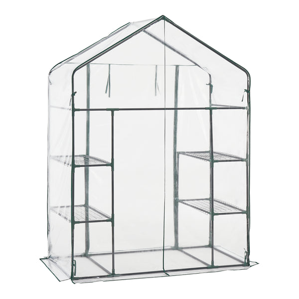 Invernadero Hoorn con estantes 140x73x195cm Transparente [en.casa]