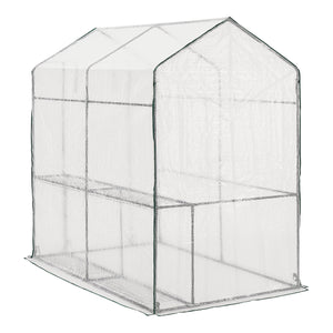 Invernadero Oosterhout con estantes 120x186x190cm Transparente [en.casa]