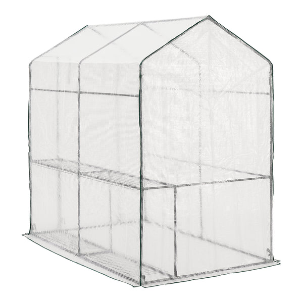 Invernadero Oosterhout con estantes 120x186x190cm Transparente [en.casa]