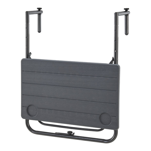 Mesa colgante Badolato 83,5x60x60 cm Cuadrada Gris oscuro [en.casa]