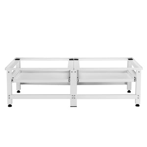 Base para lavadora doble Bothel con estantes 150 kg Blanco [en.casa]