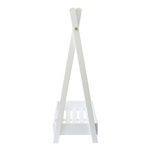 Guardarropa infantil Laxe 126x73x43 cm Blanco/Natural [en.casa]
