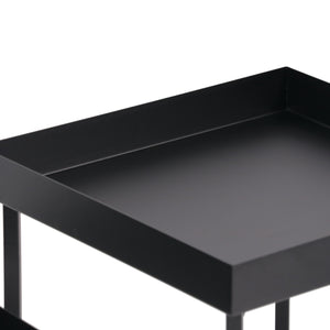 Set de manteles Heinola mesas de centro en juego de 2 acero negro [en.casa]