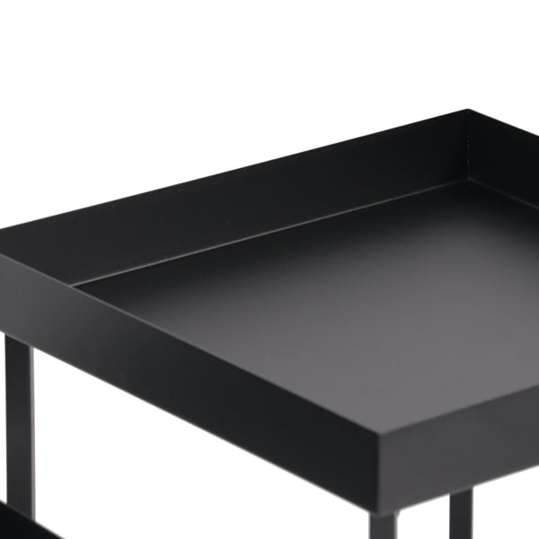 Set de manteles Heinola mesas de centro en juego de 2 acero negro [en.casa]