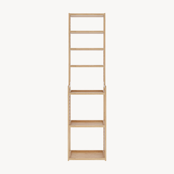 Mueble columna de baño Forssa de 7 niveles bambú 165 x 42 x 28 cm natural [en.casa]