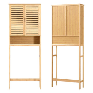 Armario de baño Geta 170 x 66 x 23 cm Bambú [en.casa]