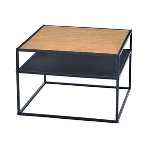 Mesa auxiliar Quinisut 40 x 55 x 55 cm aspecto madera/negro [en.casa]