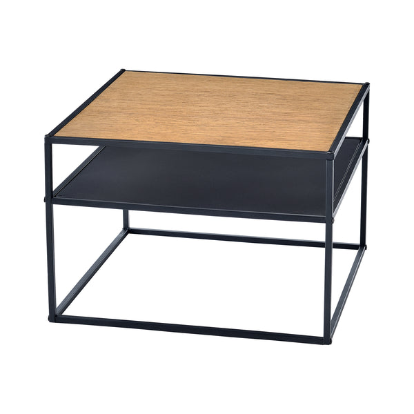 Mesa auxiliar Quinisut 40 x 55 x 55 cm aspecto madera/negro [en.casa]