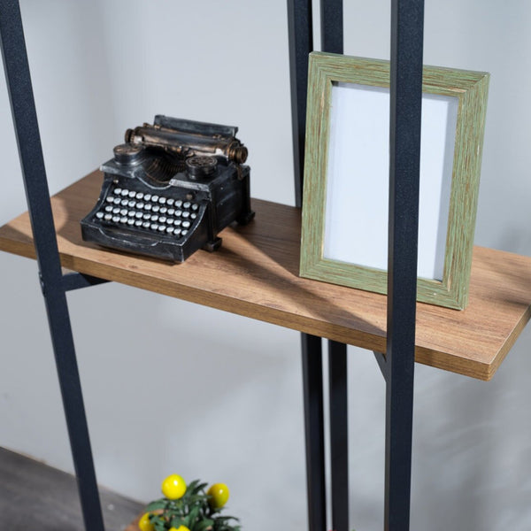 Estantería Bjerringbro 150 x 55 x 24 cm Negro / Aspecto nogal [en.casa]