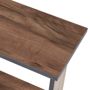 Mesa auxiliar Haarby con 4 ruedas 42x50x24 cm aspecto roble [en.casa]
