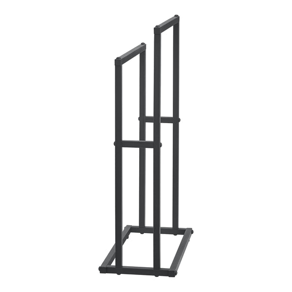 Toallero con 2 barras 78 x 48 x 24 cm Negro [en.casa]