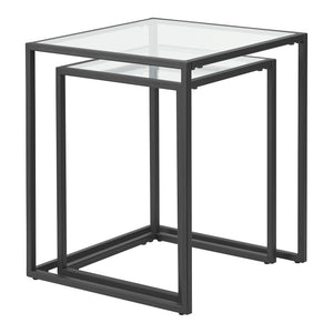 Mesa de comedor Holstebro Negro/Transparente [en.casa]