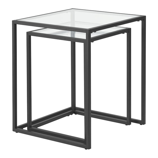Mesa de comedor Holstebro Negro/Transparente [en.casa]