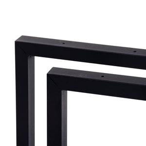 Estructura de mesa Lunderskov juego de 2 acero 35x50cm negro [en.casa]