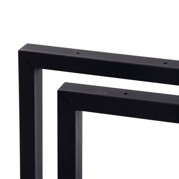Estructura de mesa Lunderskov juego de 2 acero 35x50cm negro [en.casa]