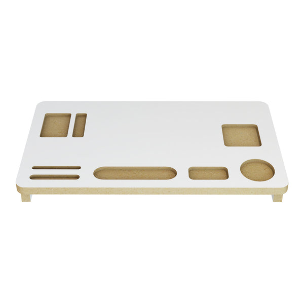 Soporte para monitor Tjele 54 x 30 x 7 cm Blanco [en.casa]