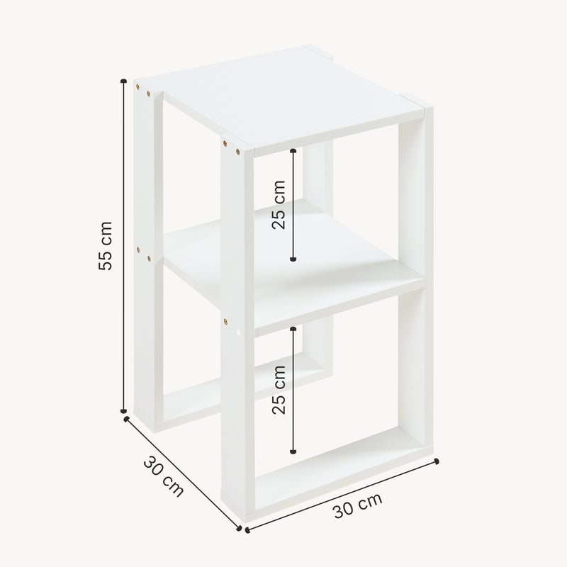 Esquema acotado Mesa auxiliar Thyholm aglomerado 55 x 30 x 30 cm blanco [en.casa]