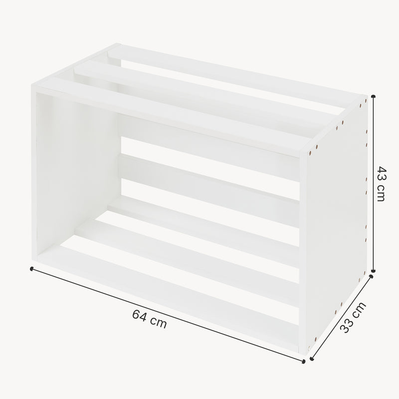 Esquema acotado Mesa auxiliar Rønde aglomerado 43 x 64 x 33 cm blanco [en.casa]