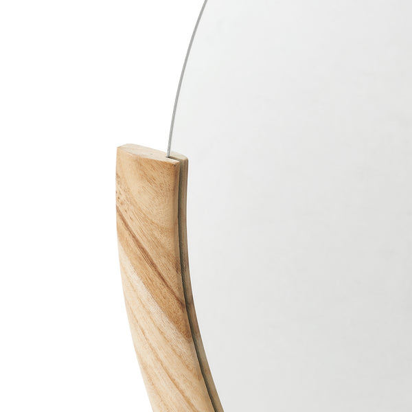 Espejo de pared Atri redondo natural con marco 61x64cm [en.casa]