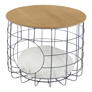 Juego de mesa de mimbre Haapajärvi en set de 2 con cueva para gatos [en.casa]