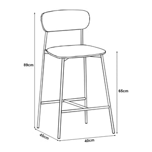 Taburete Jyväskylä Juego de 2 89x40x45 cm Beige [en.casa]