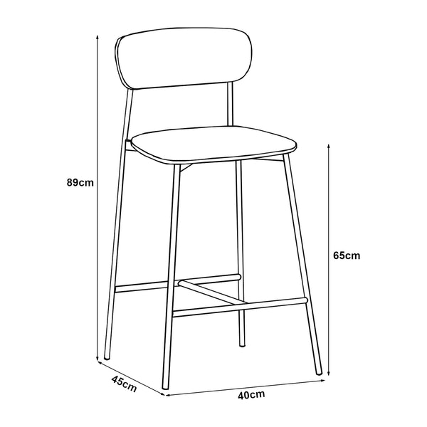 Taburete Jyväskylä Juego de 2 89x40x45 cm Beige [en.casa]