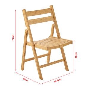 Silla plegable Gran de bambú en set de 2 [en.casa]
