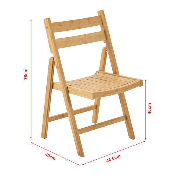Silla plegable Gran de bambú en set de 2 [en.casa]